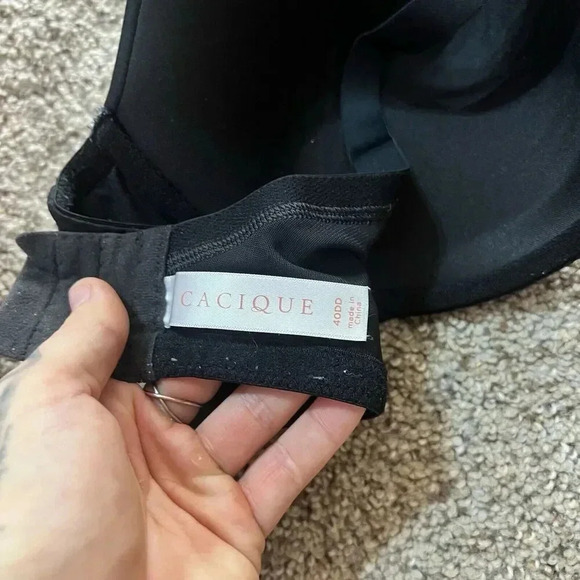 Cacique Bra Full Coverage Black Smooth Underwire Lane Bryant Push Up 40DD - Picture 6 of 9